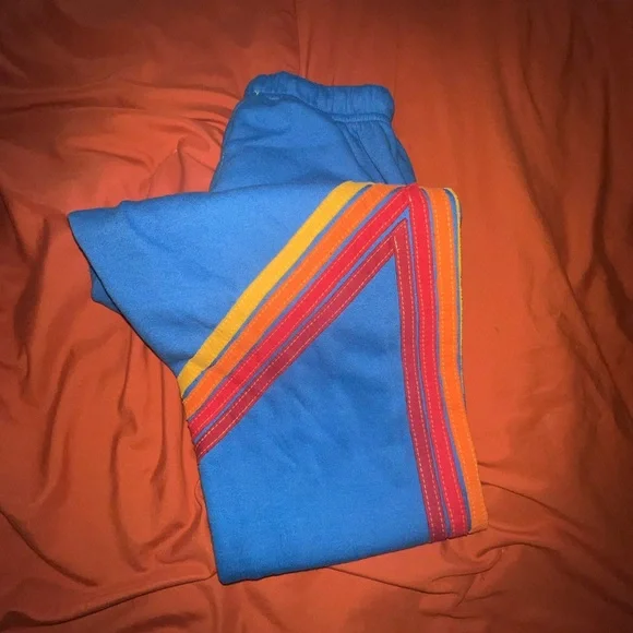 Aviator Nation Joggers with Red and Yellow Stripes. - Picture 4 of 5